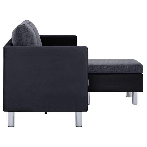 vidaXL Sofa Black (sofa), Dark Gray (cushions)