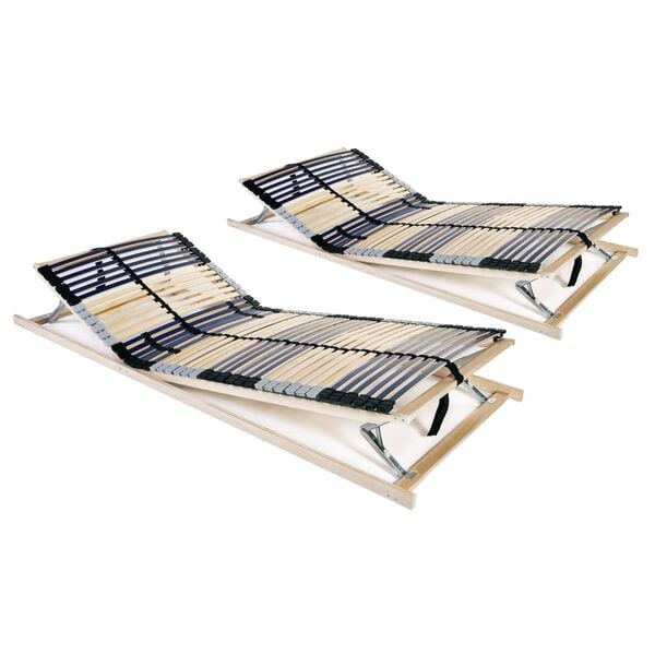 vidaXL Slatted Bed Bases without Mattress 2 pcs with 42 Slats 80 x 78.7 "