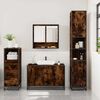 vidaXL Bathroom Furniture Set Smoked Oak Engineered Wood, Metal, Glass