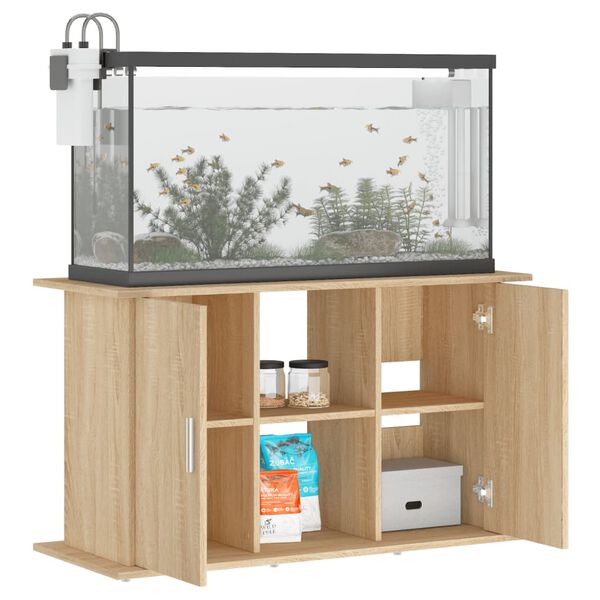 vidaXL Aquarium Stand Sonoma oak Engineered wood 39.8 x 16.1 x 22.8 in