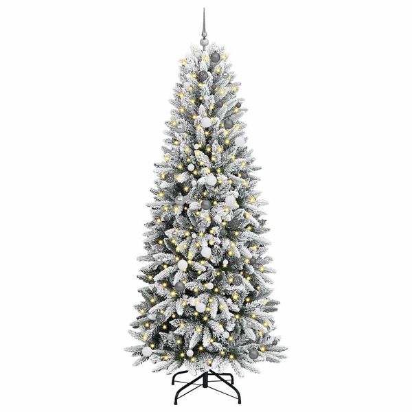 vidaXL Artificial Christmas Tree with 300 LEDs White 94.49 in