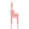 vidaXL Dressing Table with Stool and Tri-Fold Mirror Pink