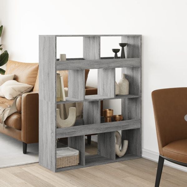 vidaXL Room Divider Grey Sonoma Engineered wood Medium Room Divider