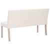 vidaXL Bench Cream and Natural Solid pine wood frame, faux leather 54.9 in