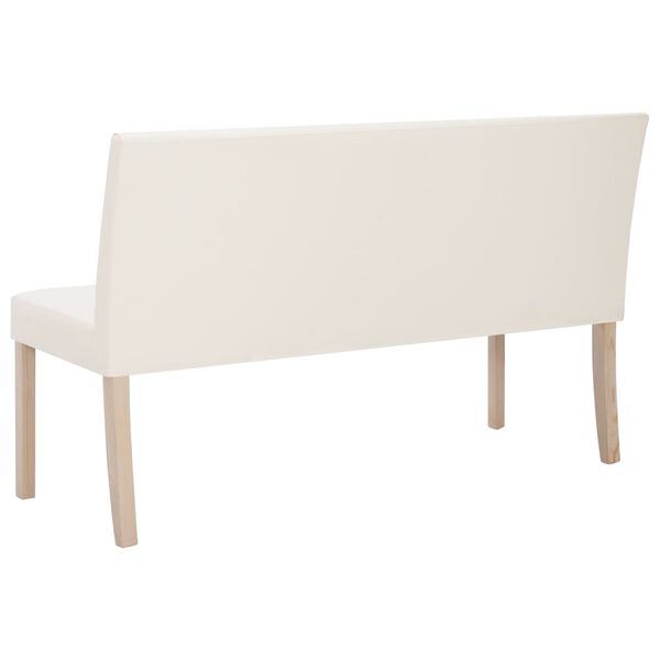 vidaXL Bench Cream and Natural Solid pine wood frame, faux leather 54.9 in