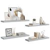 vidaXL Wall Shelf Set of 4 Concrete grey Honeycomb MDF, metal