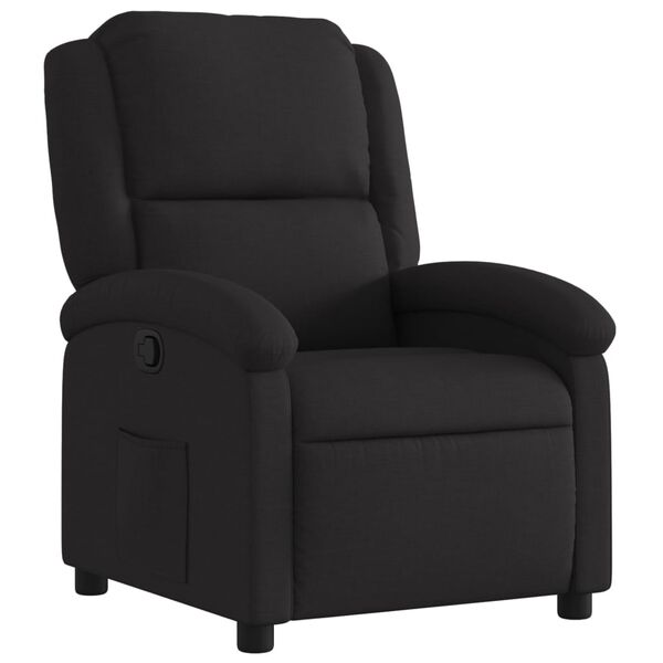 vidaXL Recliner Chair Black Fabric Standard Recliner Chair Rectangular