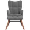 vidaXL Rocking Chair With Stool Dark Grey Velvet Medium Armchair