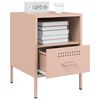 vidaXL Bedside Cabinet Set of 2 Pink Cold-rolled steel Compact