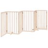 vidaXL Dog Gate with Door Foldable 6 Panels 118.1 " Poplar Wood