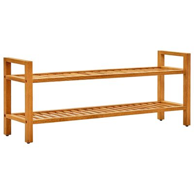 vidaXL Shoe Rack with 2 Shelves 39.4"x10.6"x15.7" Solid Oak Wood