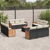 vidaXL Garden Sofa Set Black and cream white
