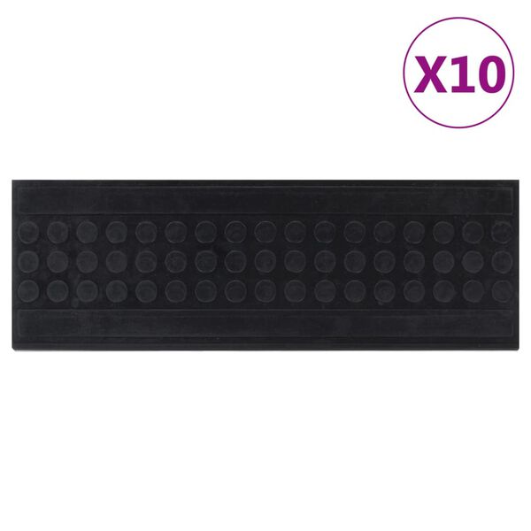 vidaXL Stair Tread Black Rubber 9.8 x 29.5 in Stair Tread Rectangular