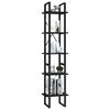 vidaXL Book Cabinet Black Engineered Wood Medium 5 Tier Book Cabinet