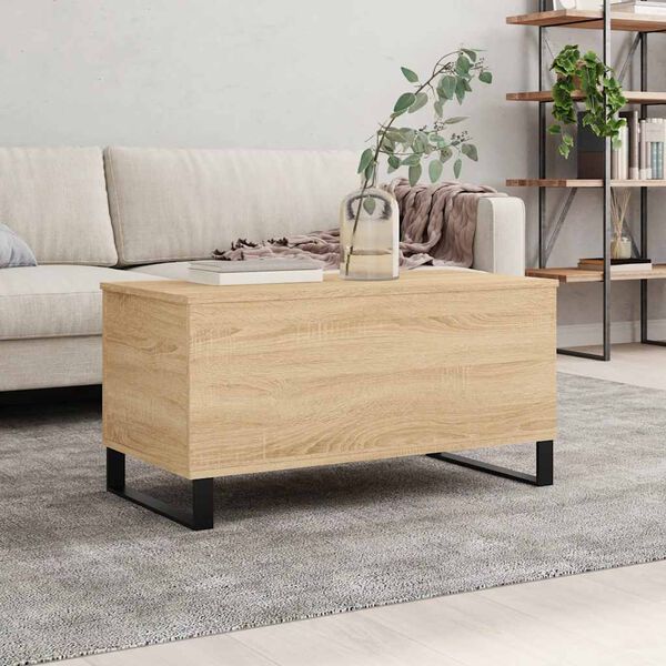 vidaXL Coffee Table Sonoma oak Engineered wood, metal