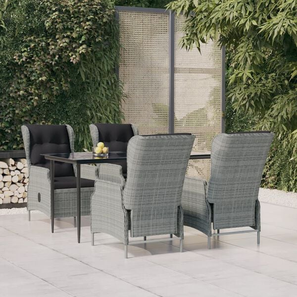vidaXL Garden Dining Set Light Grey