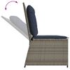 vidaXL Garden Bench with Cushion Gray Poly rattan