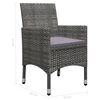 vidaXL Dining Set Grey Poly rattan, tempered glass, powder-coated steel