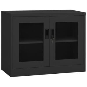 vidaXL Office Cabinet Anthracite Steel 35.4x15.7x27.6 in