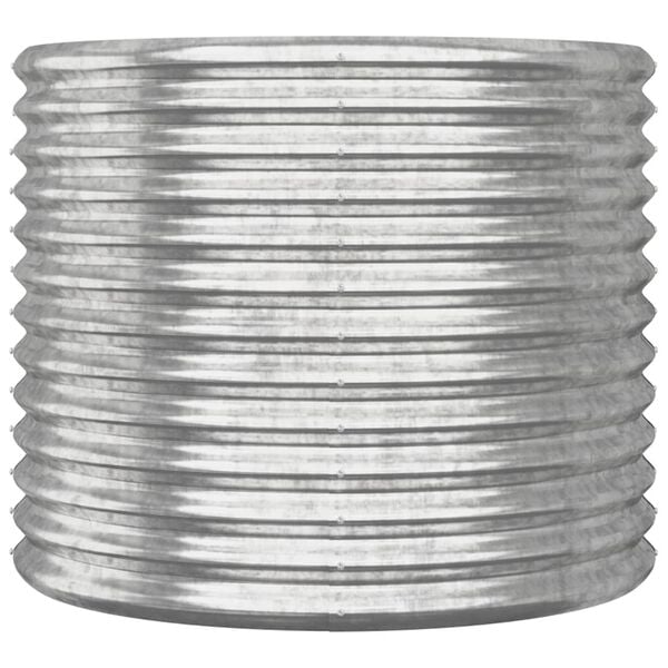 vidaXL Garden Planter Silver Powder-coated steel 31.5 x 26.8 in Durable