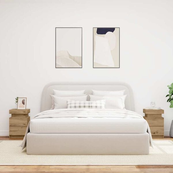 vidaXL Bedside Cabinet Set of 2 Artisan Oak Engineered wood