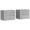 vidaXL Wall-mounted Bedside Cabinet Set of 2 Concrete gray Engineered wood
