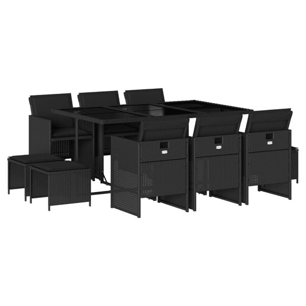 vidaXL Garden Dining Set Black