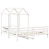 vidaXL Day Bed And Bench Set White Solid pine wood Single Day Bed