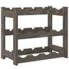 vidaXL Wine Rack for 12 Bottles Grey Solid Wood Pine