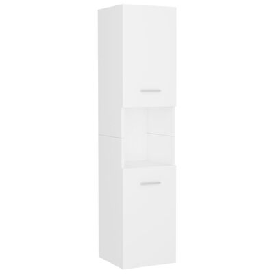 vidaXL Bathroom Cabinet White 11.8"x11.8"x51.2" Engineered Wood