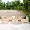 vidaXL Garden Sofa Set Natural Wood Solid pine wood (untreated) Large
