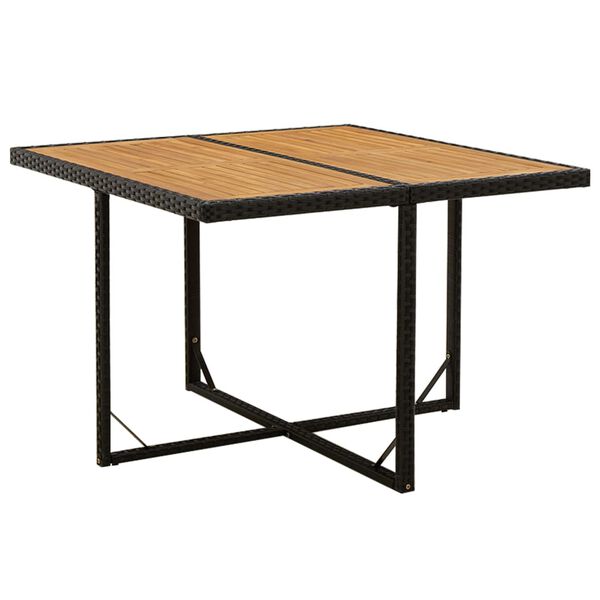 vidaXL Garden Table Black and Natural Wood