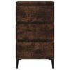 vidaXL Bedside Cabinet Smoked oak Engineered wood, metal 15.7x13.8x27.6 in