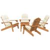 vidaXL Garden Lounge Set Cream white, Natural wood