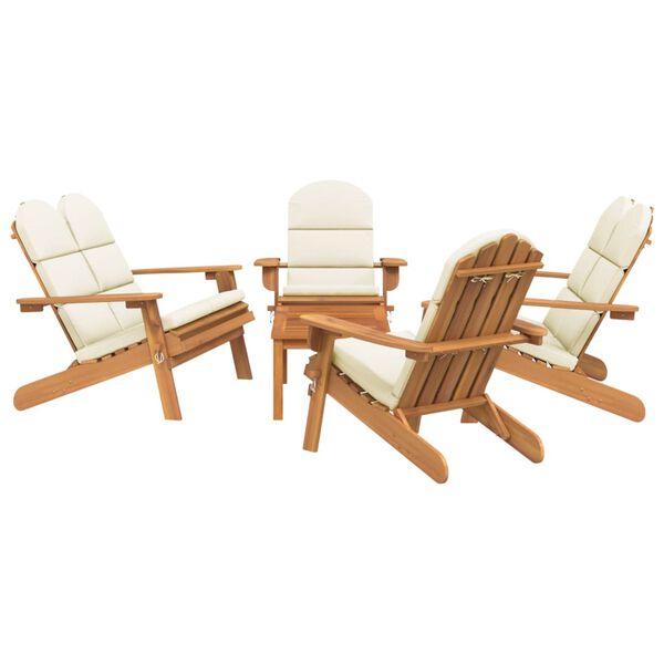 vidaXL Garden Lounge Set Cream white, Natural wood
