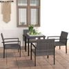 vidaXL Dining Set Grey Poly rattan 5 Piece Set Light Weight Dining Set