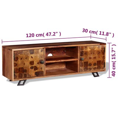 vidaXL TV Stand Solid Wood Sheesham 47.2"x11.8"x15.7"