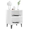 vidaXL Industrial Bedside Cabinet High gloss white Engineered wood, metal