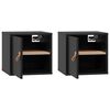 vidaXL Wall Cabinet Set of 2 Black Solid pine wood, engineered wood