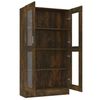 vidaXL Vitrine Cabinet Smoked Oak 32.5"x12"x59.1" Engineered Wood