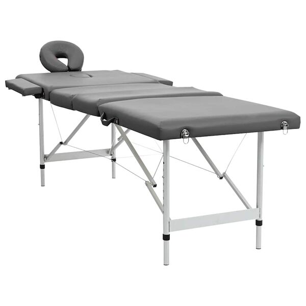 vidaXL Massage Table with 4 Zones Aluminum Frame Anthracite 73.2"x26.8"