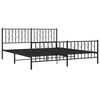 vidaXL Bed Frame Black Powder-Coated Steel Super King Size Bed Frame