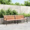 vidaXL Patio Bench Brown 90.9" Wood and Powder-coated Steel