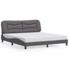 vidaXL Bed Frame without Mattress "Hvar" Gray 70.9"x78.7" Faux Leather