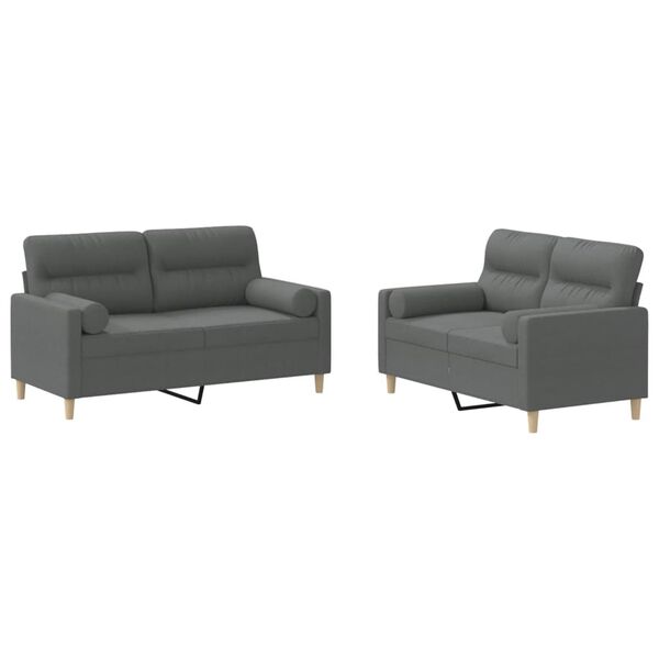 vidaXL Sofa Set Dark Grey Fabric (100% polyester), metal, textilene, plywood