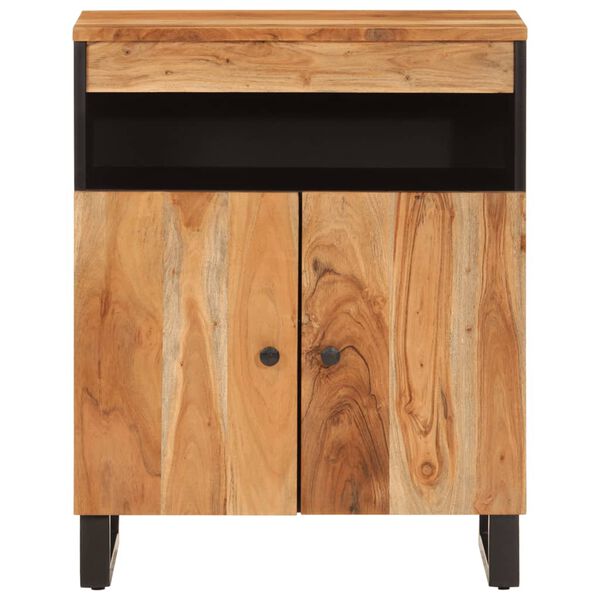 vidaXL Sideboard Natural acacia and black Solid acacia wood and iron