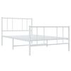 vidaXL Bed Frame White Powder-coated steel Single Bed Frame