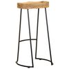 vidaXL Gavin Bar Stool Set of 2 Brown and black Solid mango wood and iron