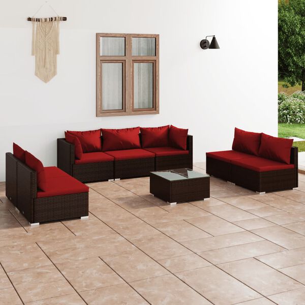 vidaXL Garden Lounge Set Brown