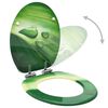 vidaXL WC Toilet Seats with Soft Close Lid 2 pcs MDF Green Water Drop Design (2x146915)